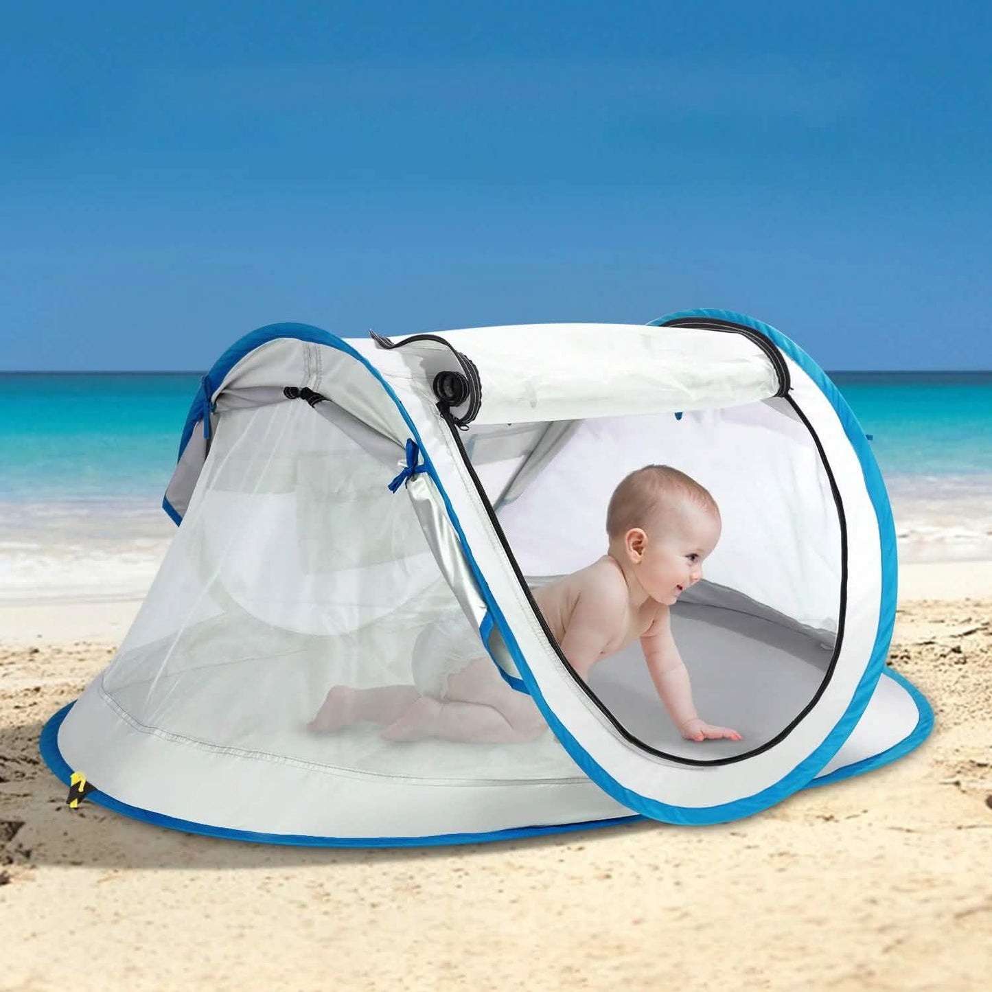 FINATE Tienda de playa para bebés UPF 50+ y protección UV