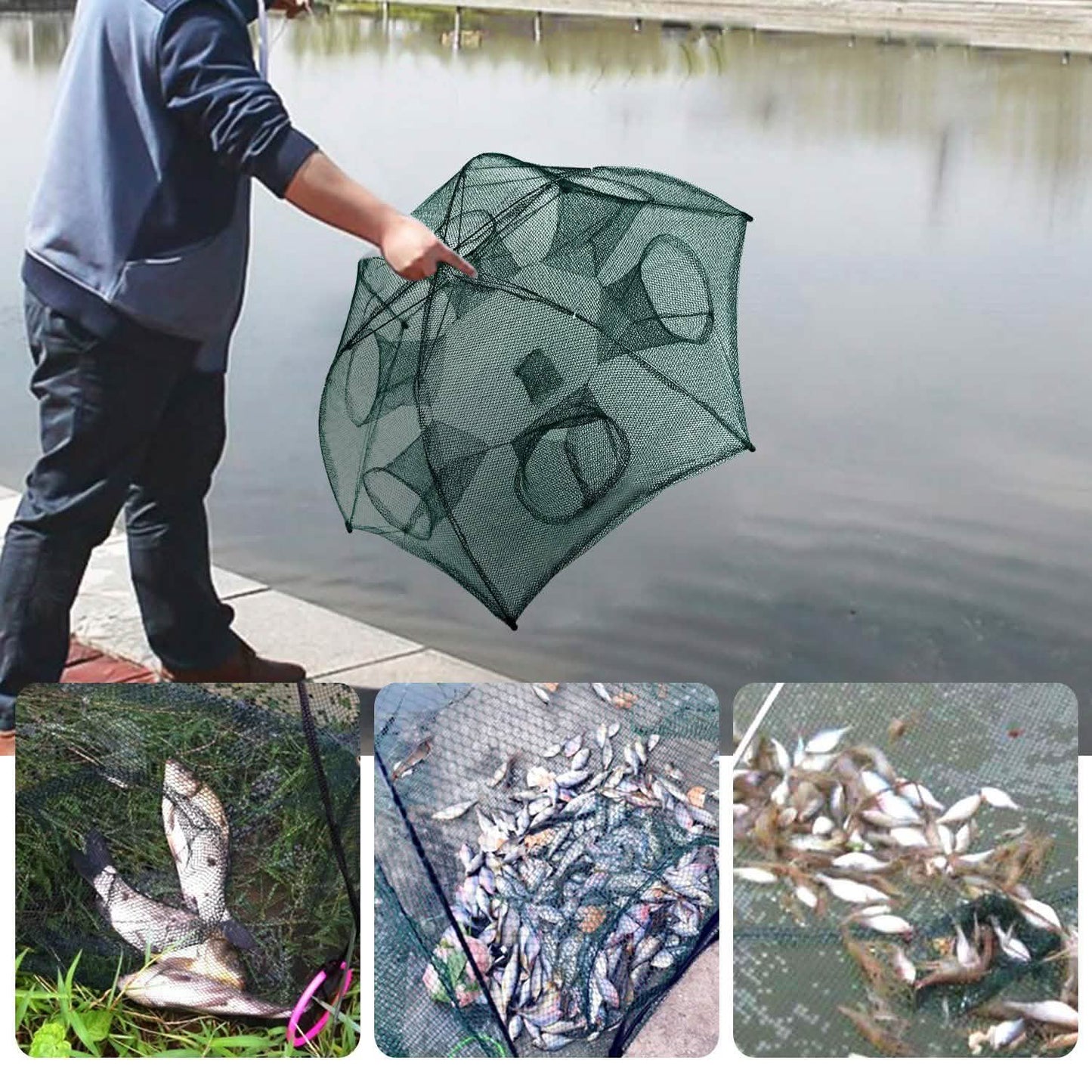 Red de Pesca Plegable - Trampa para Cebo de Pesca