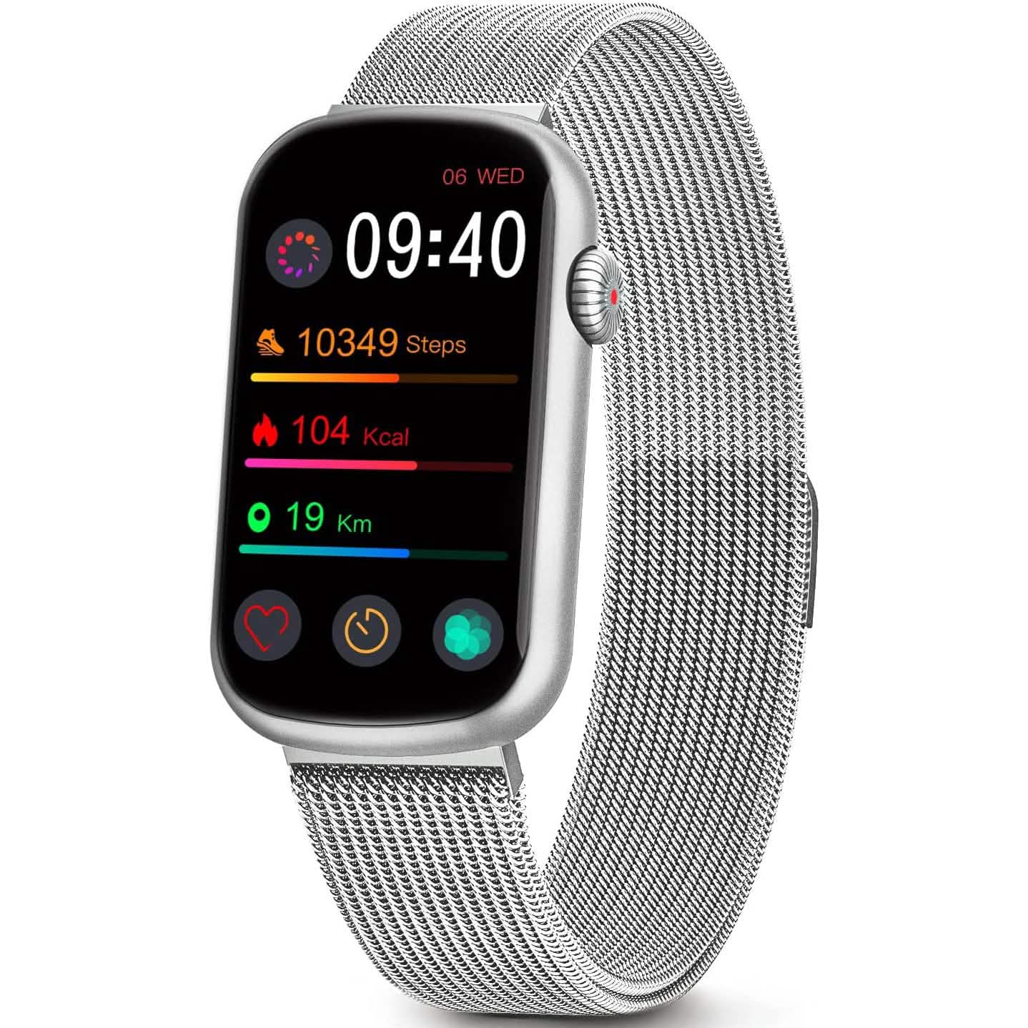 Rastreador de actividad física con monitor de ritmo cardíaco, reloj de presión arterial para mujeres
