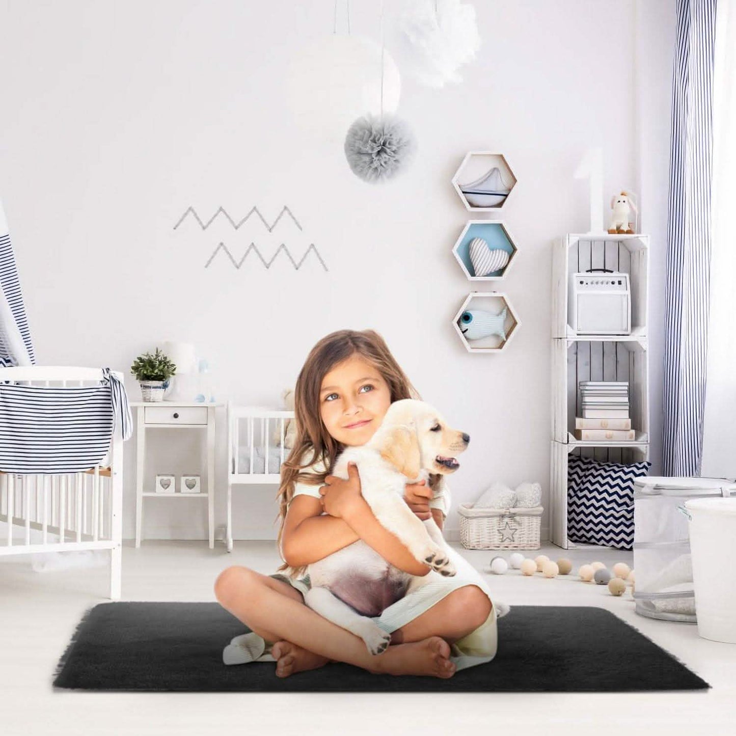 Alfombra antideslizante para dormitorio (fluffy)