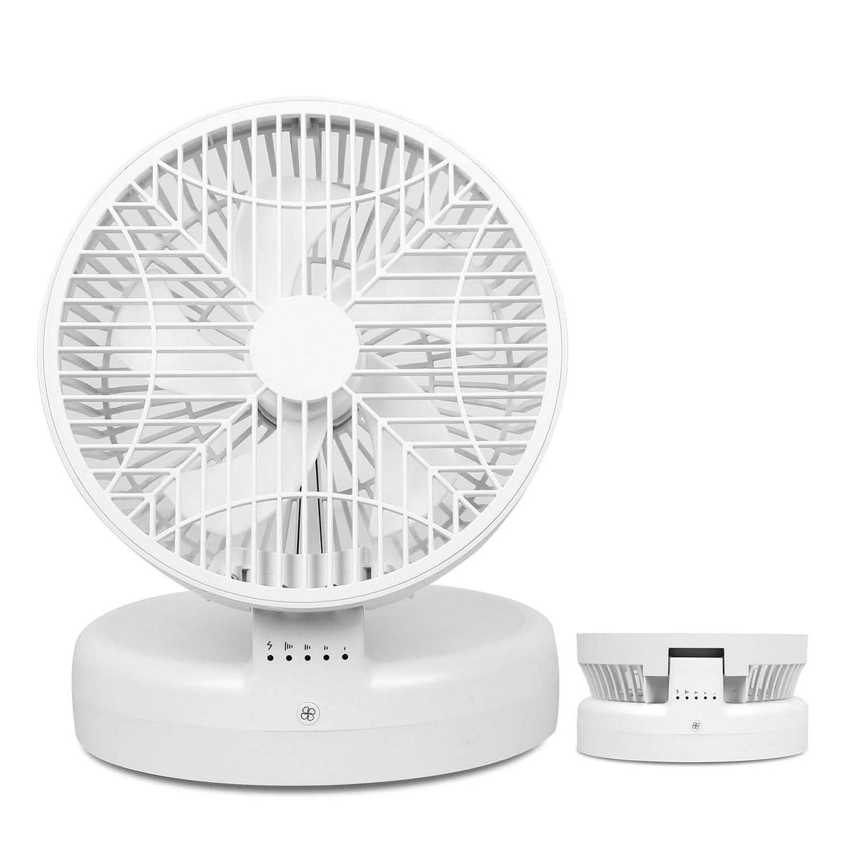 Ventilador de Escritorio Plegable con 4 Velocidades de Viento Recargable USB-C Montaje en Pared
