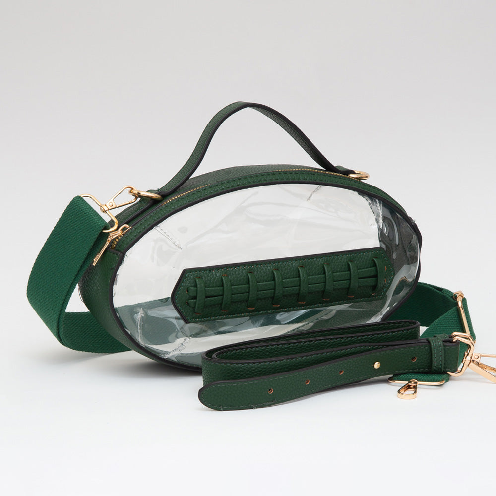 Football Shaped Transparent Crossbody Bag