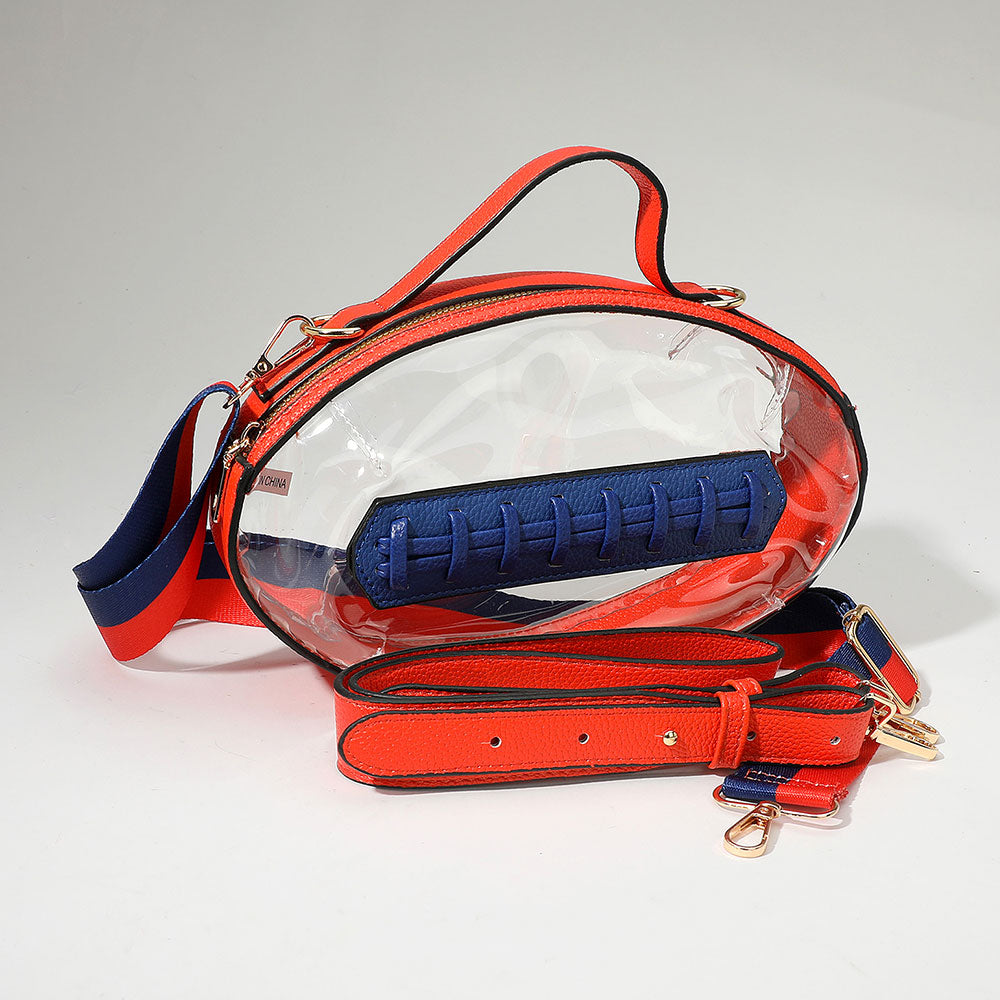 Football Shaped Transparent Crossbody Bag