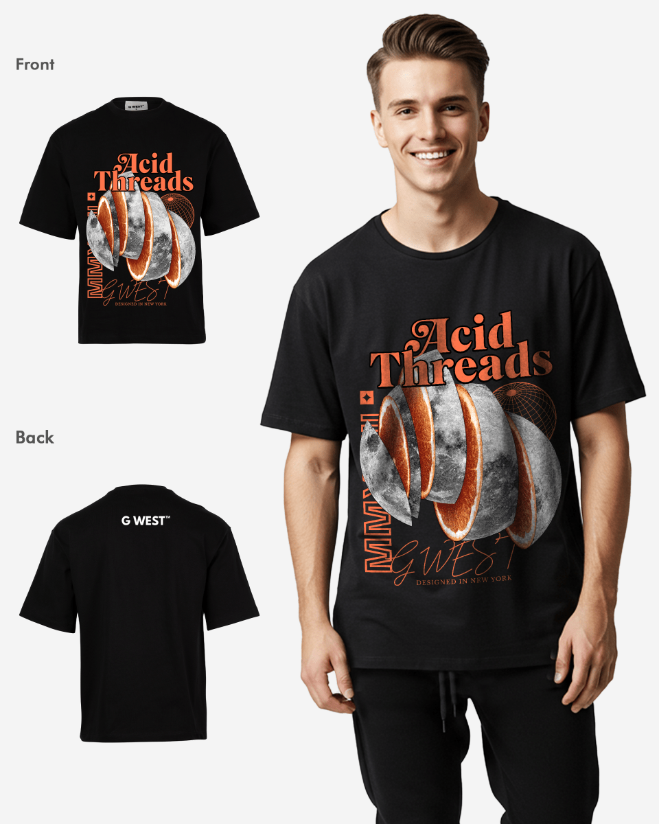 G WEST ACID THREADS OVERSIZED T-Shirt Mens