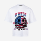 G West AMERICAN FLAG Oversized T-Shirt Mens