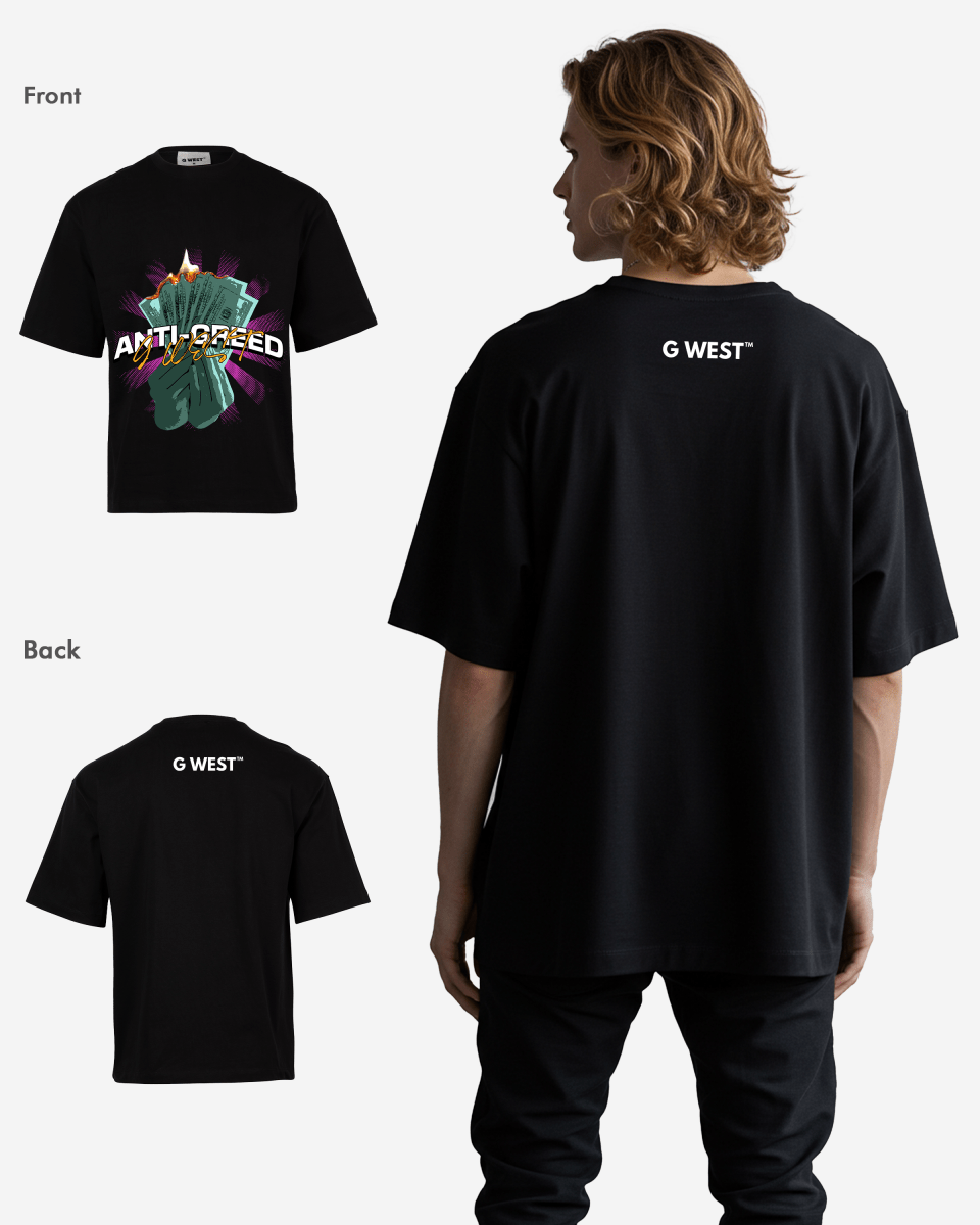 G WEST ANTI GREED OVERSIZED T-Shirt Mens
