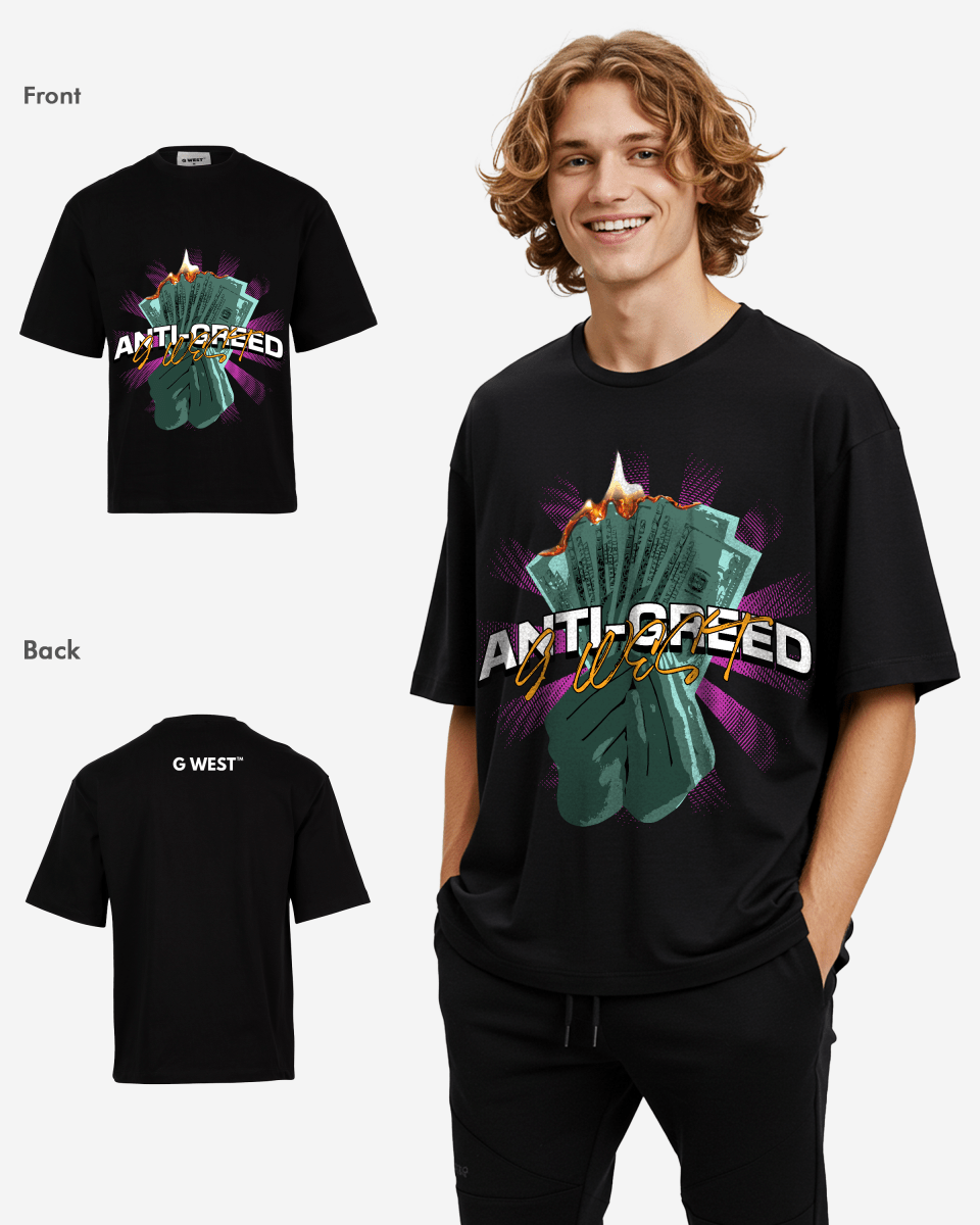 G WEST ANTI GREED OVERSIZED T-Shirt Mens