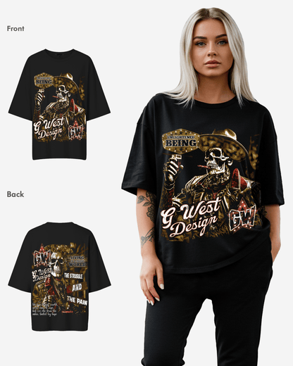 G West Womens Being Enlightened Acid Wash Premium Oversized Tee