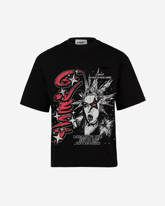 G West Mens Breaking The Cycle Double Sided Premium Oversized Tee
