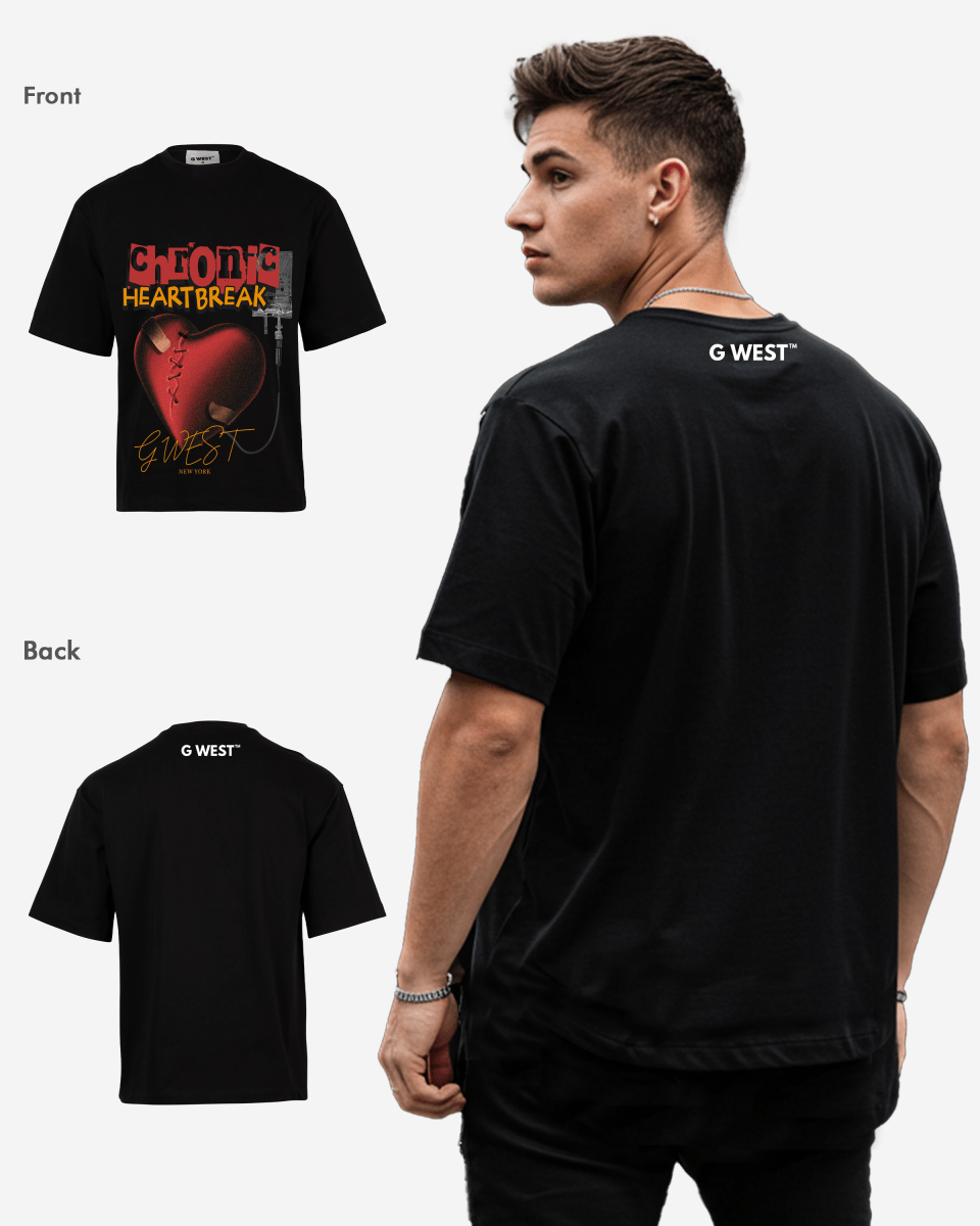 G WEST CHFONIC HEART BREAK OVERSIZED T-Shirt Mens