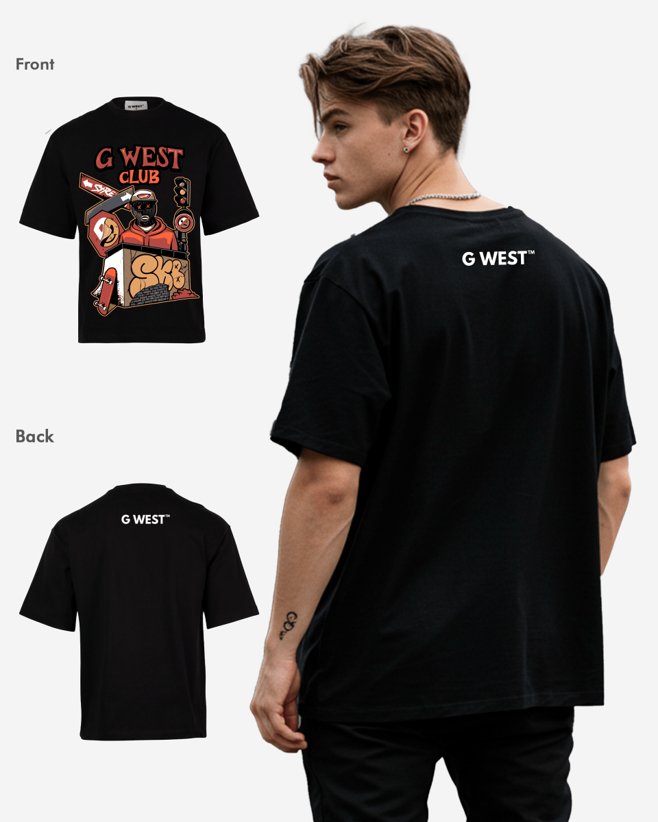 G WEST CLUB Oversized T-Shirt Mens
