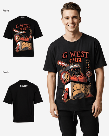 G WEST CLUB Oversized T-Shirt Mens