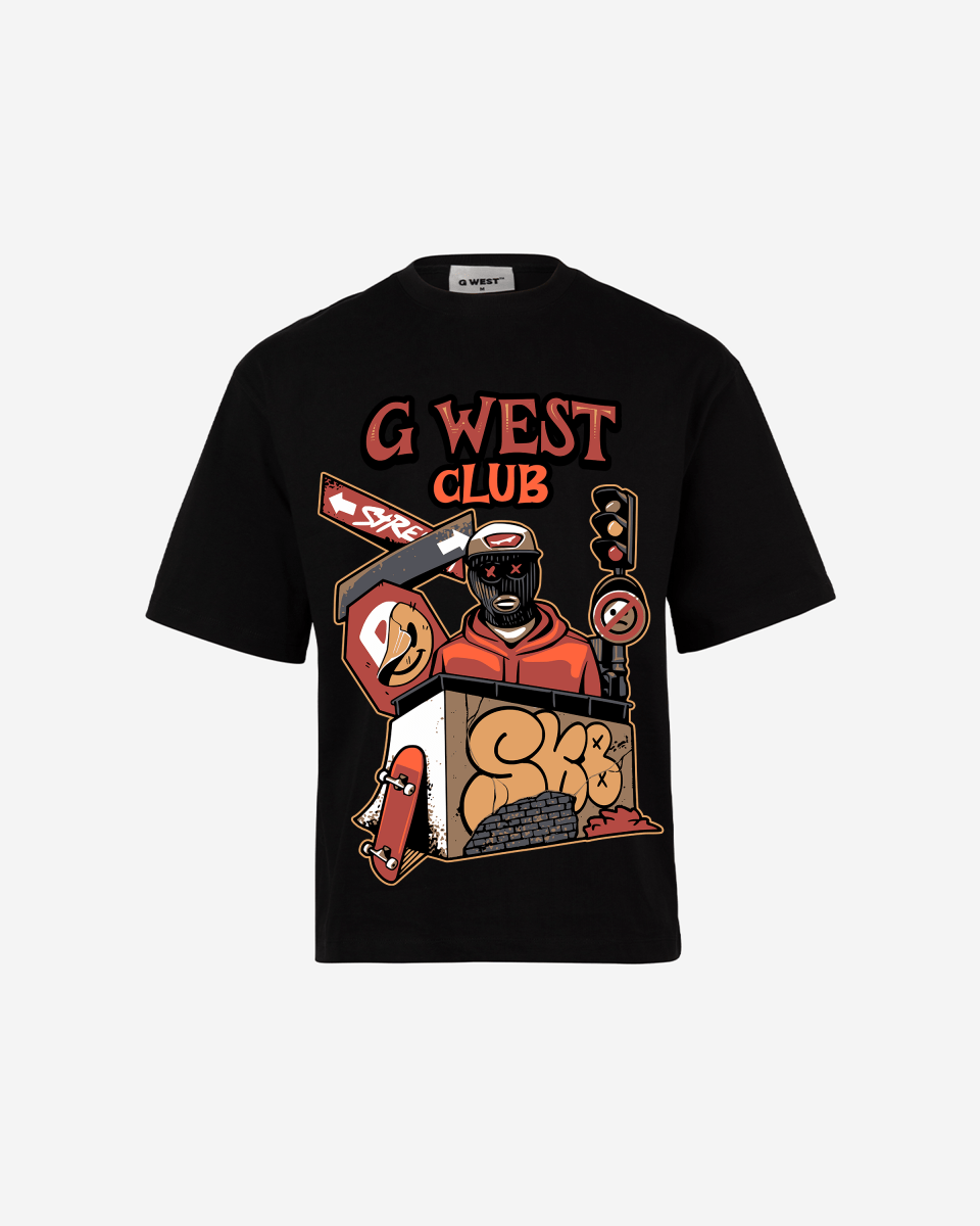 G WEST CLUB Oversized T-Shirt Mens