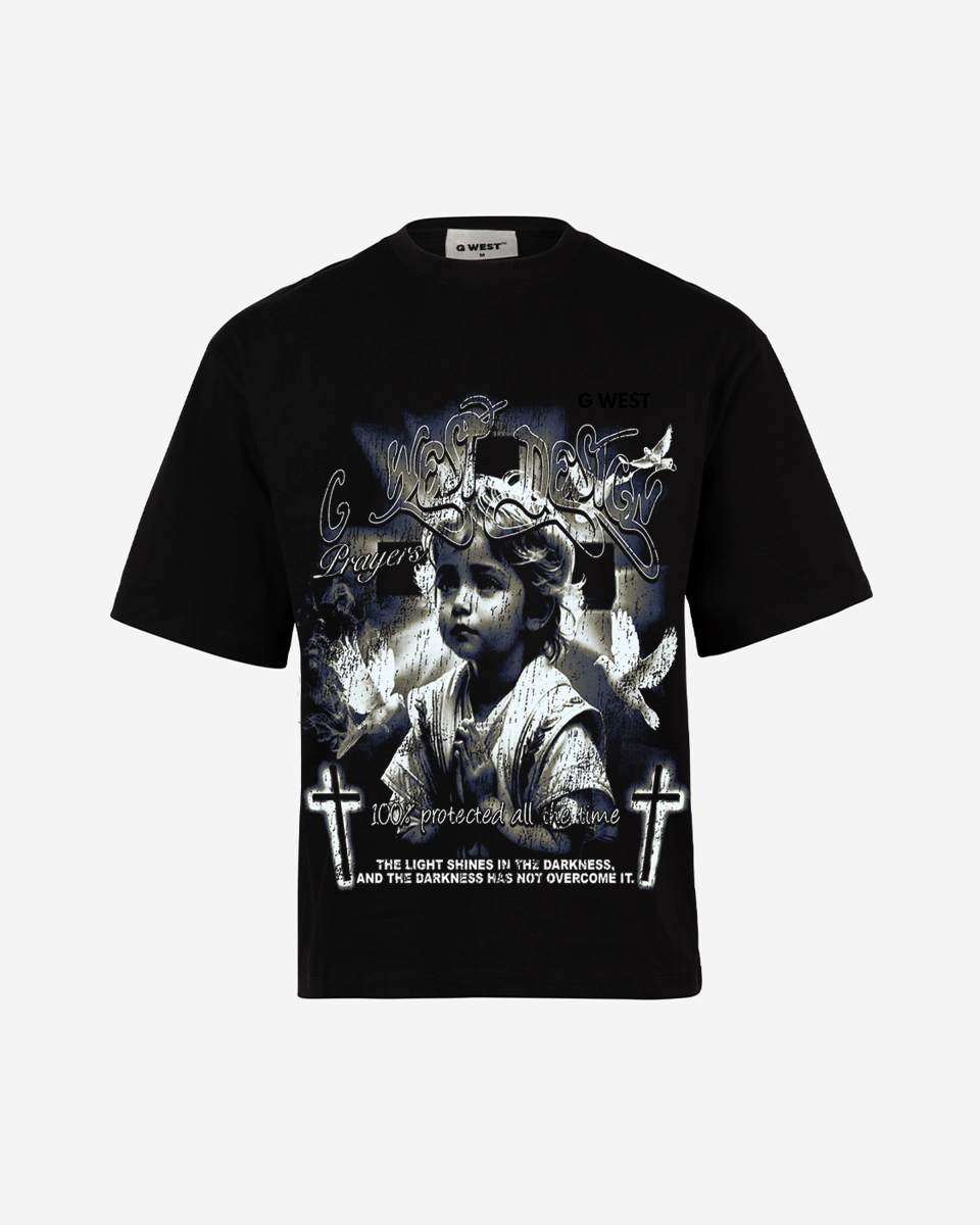 G West Mens Connected All The Time Premium Oversized Tee Front And Back Print