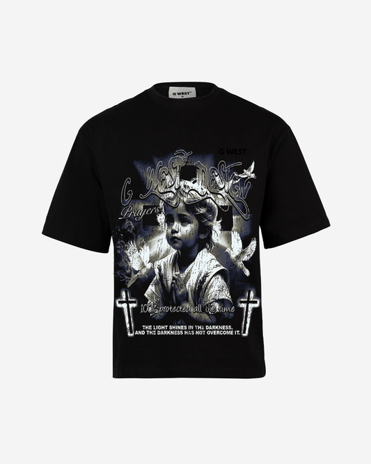 G West Mens Connected All The Time Premium Oversized Tee Front And Back Print