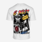 G West Mens Cosmic Sky Ride Double Hit Premium Oversized  Tee Front And Back Print
