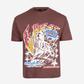G West Mens Cosmic Sky Ride Double Hit Premium Oversized  Tee Front And Back Print