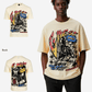 G West Mens Cosmic Sky Ride Double Hit Premium Oversized  Tee Front And Back Print