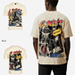 G West Mens Cosmic Sky Ride Double Hit Premium Oversized  Tee Front And Back Print