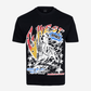 G West Mens Cosmic Sky Ride Double Hit Premium Oversized  Tee Front And Back Print