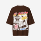 G West Womens Cosmic Sky Ride Double Hit Premium Oversized Tee