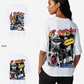 G West Womens Cosmic Sky Ride Double Hit Premium Oversized Tee