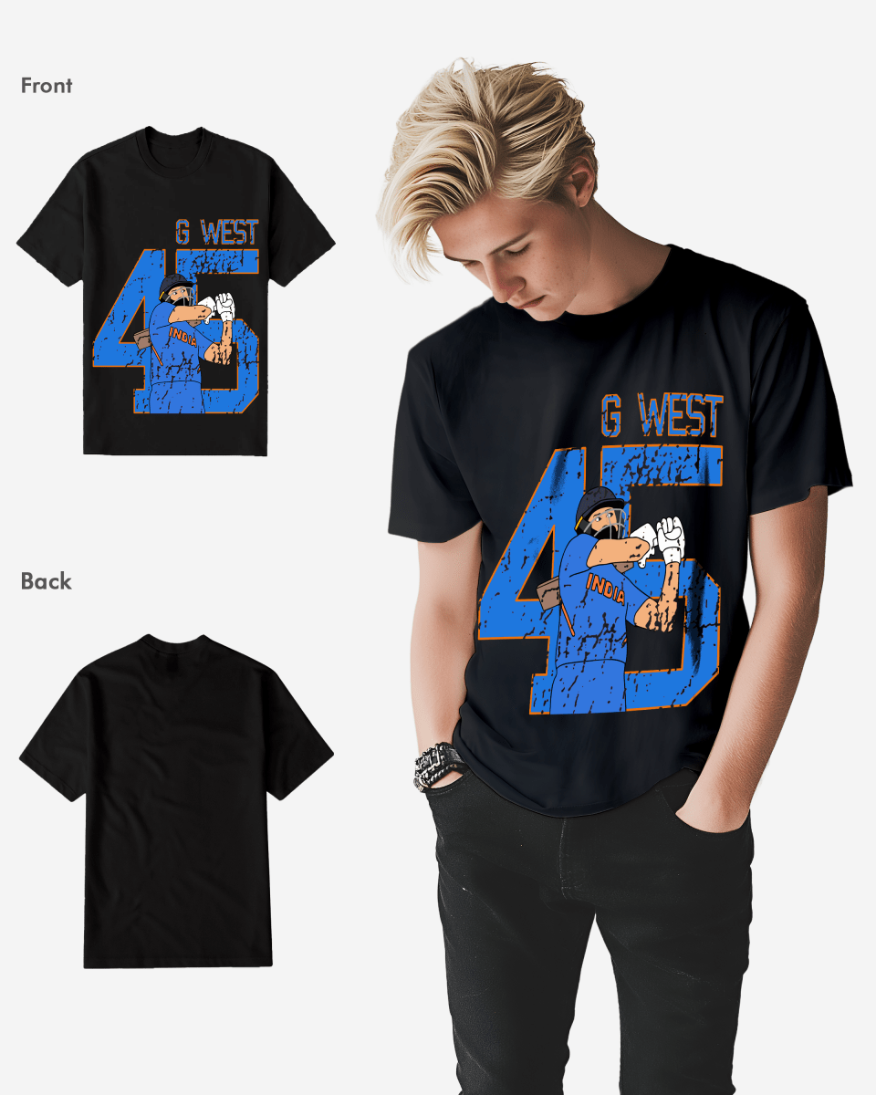 G West Cricket India King-45 T-Shirt : Gwdtfl2410 - 3 Colors Mens