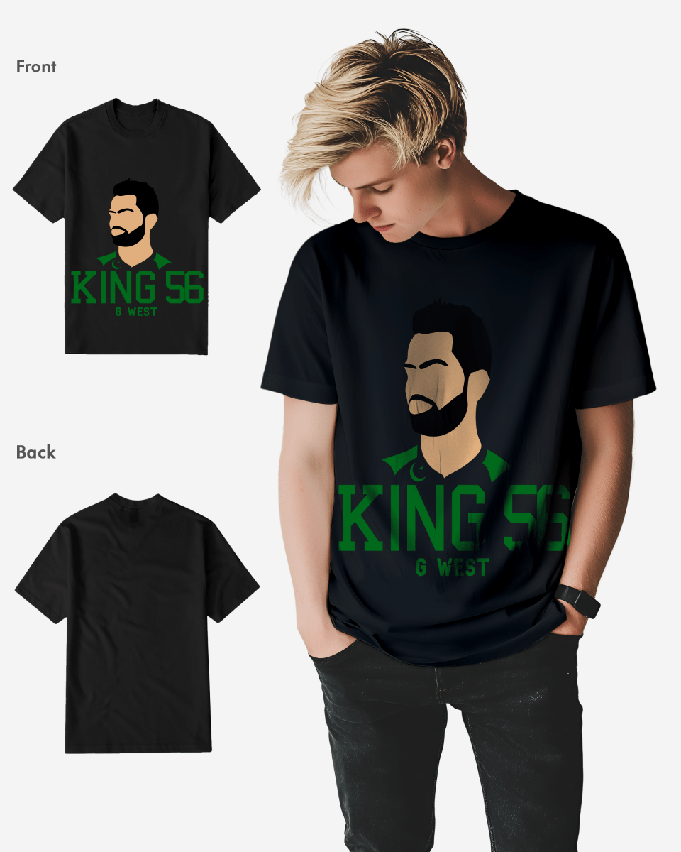 G West Cricket King 56 Black T-Shirt Mens