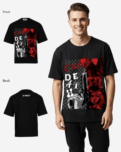G WEST DEATH OVERSIZED T-Shirt Mens