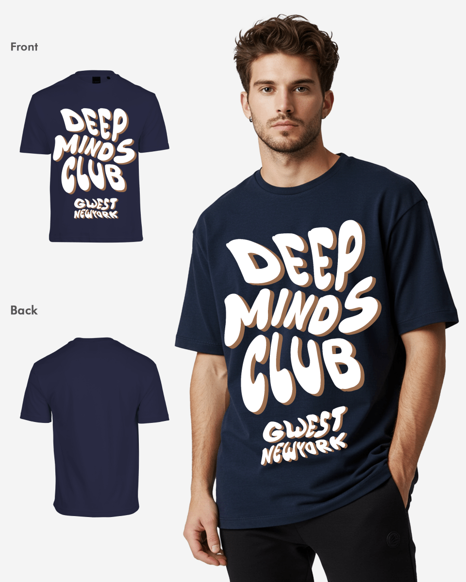 G West Mens Deep Minds Club Oversized Tee