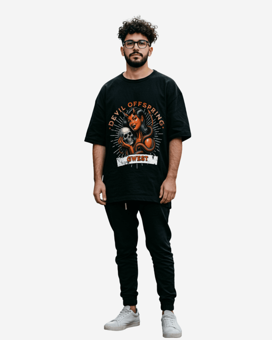 Camiseta extragrande para hombre G West Devil Offspring