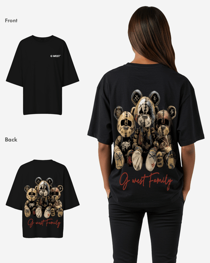G West Womens Family Black Oversized Tee