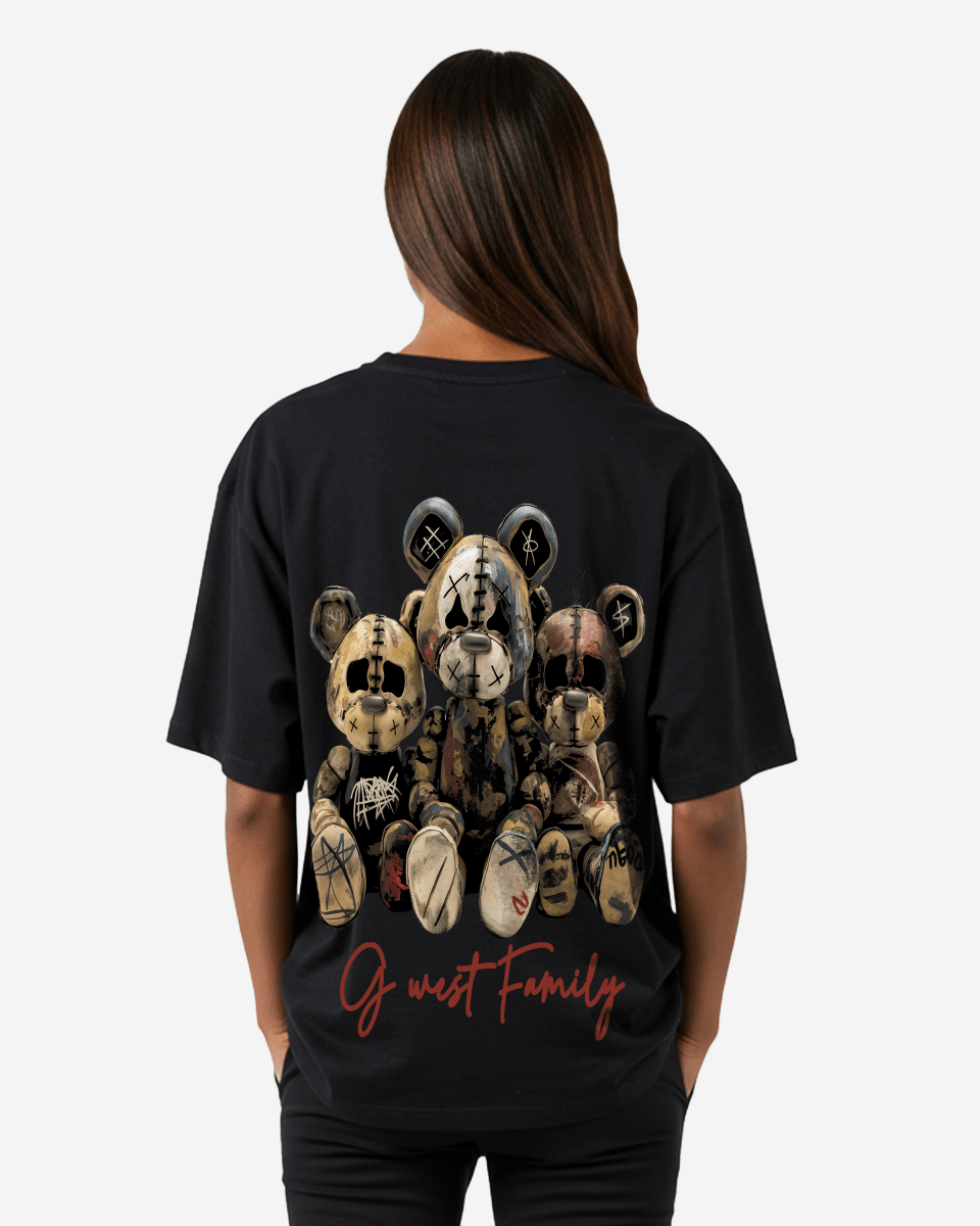 G West Womens Family Black Oversized Tee