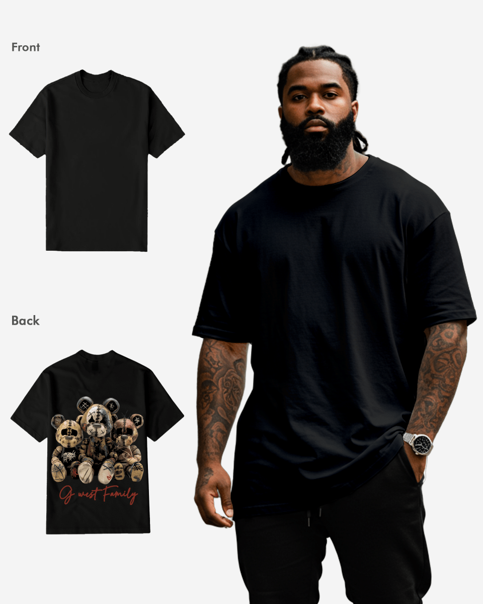 G West Family Black T-Shirt Big and Tall Mens