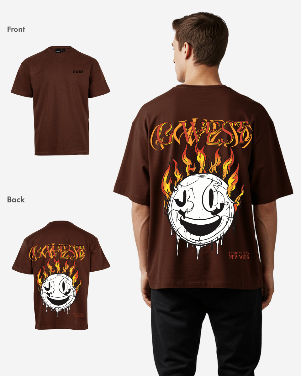 G West Fire Smile Life Style Oversized T-Shirt Mens