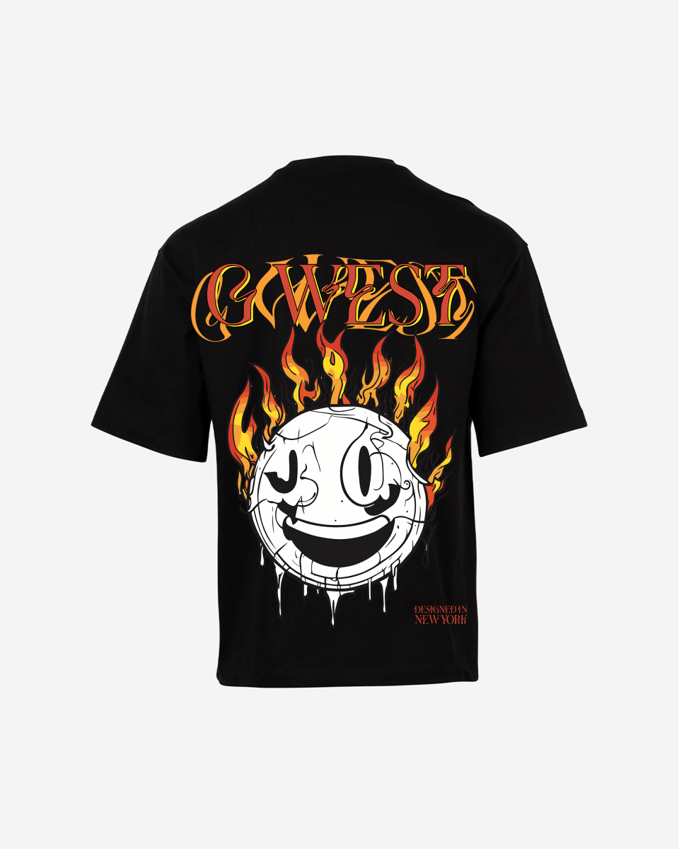 G West Fire Smile Life Style Oversized T-Shirt Mens