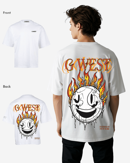 G West Fire Smile Life Style Oversized T-Shirt Mens