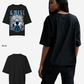 G West Womens Game of G Baby Blue Black Oversized Tee