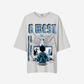 G West Womens Game of G Baby Blue Black Oversized Tee