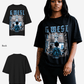 G West Womens Game of G Baby Blue Black Oversized Tee