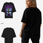 G West Womens Game of G Baby Blue Black Oversized Tee