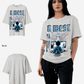 G West Womens Game of G Baby Blue Black Oversized Tee