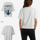 G West Womens Game of G Baby Blue Black Oversized Tee