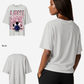G West Womens Game of G Baby Blue Black Oversized Tee