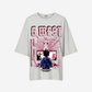 G West Womens Game of G Baby Blue Black Oversized Tee