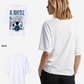 G West Womens Game of G Baby Blue Black Oversized Tee