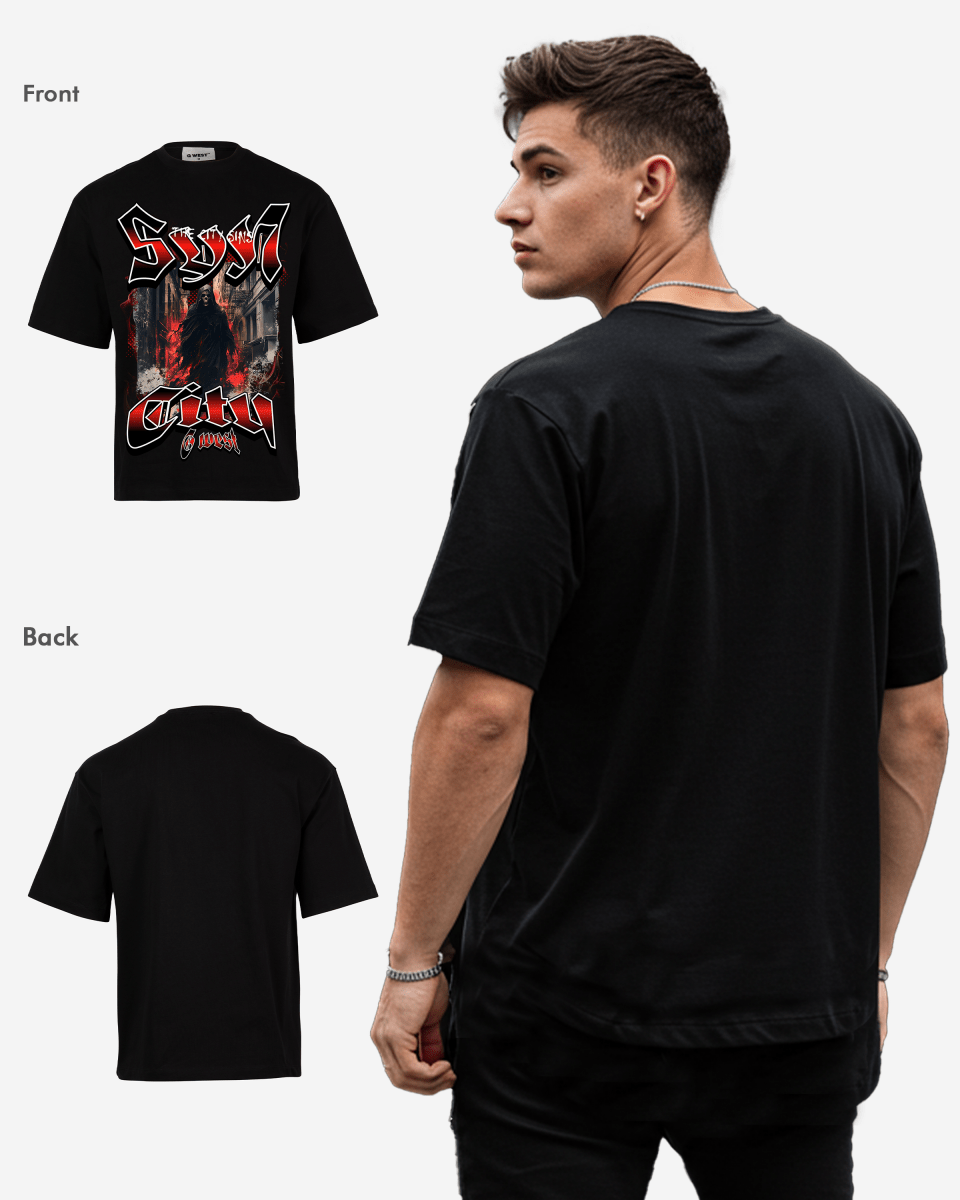 G West Ghost City Oversized T-Shirt Mens