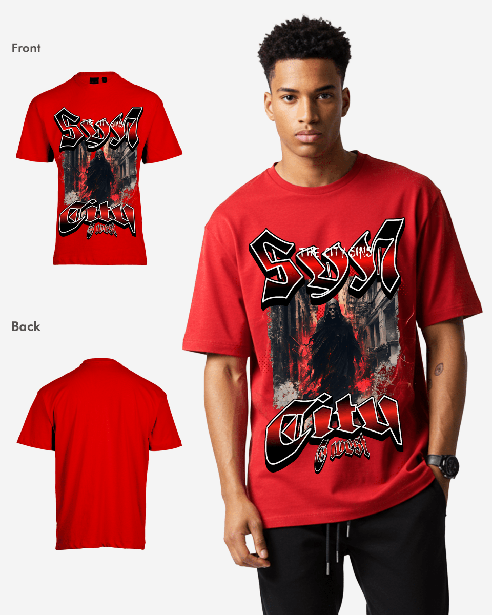 G West Ghost City Oversized T-Shirt Mens