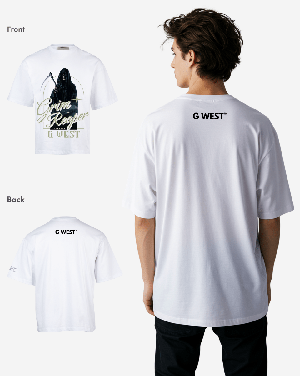 G WEST GRIM REAPER OVERSIZED T-Shirt Mens