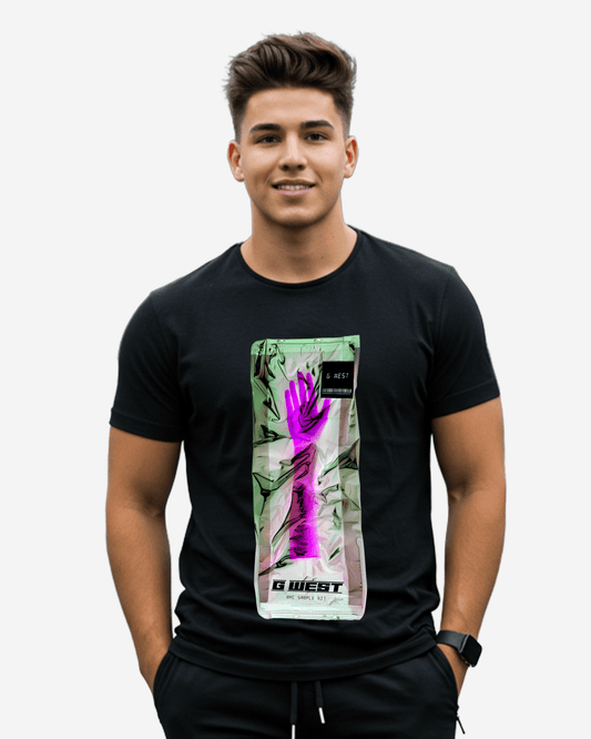 G West Bolso de mano para hombre Camiseta negra